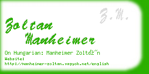 zoltan manheimer business card